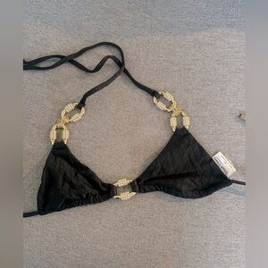 Beach Bunny jewelry crystal swimsuit top. size XS